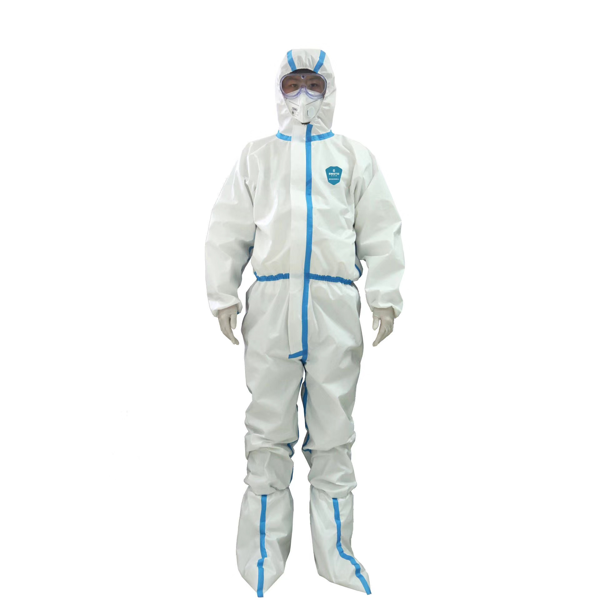 CE Certificated Medical Surgical Waterproof Disposable Protective Clothing Safety Coverall Suit Garment Non Woven Protective Body Suits